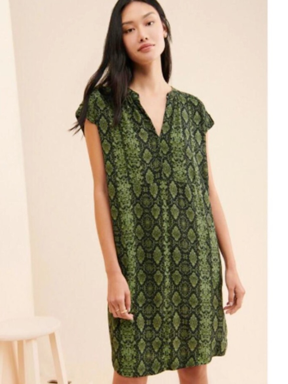 Anthropologie Snake Pattern Shift Mini Dress